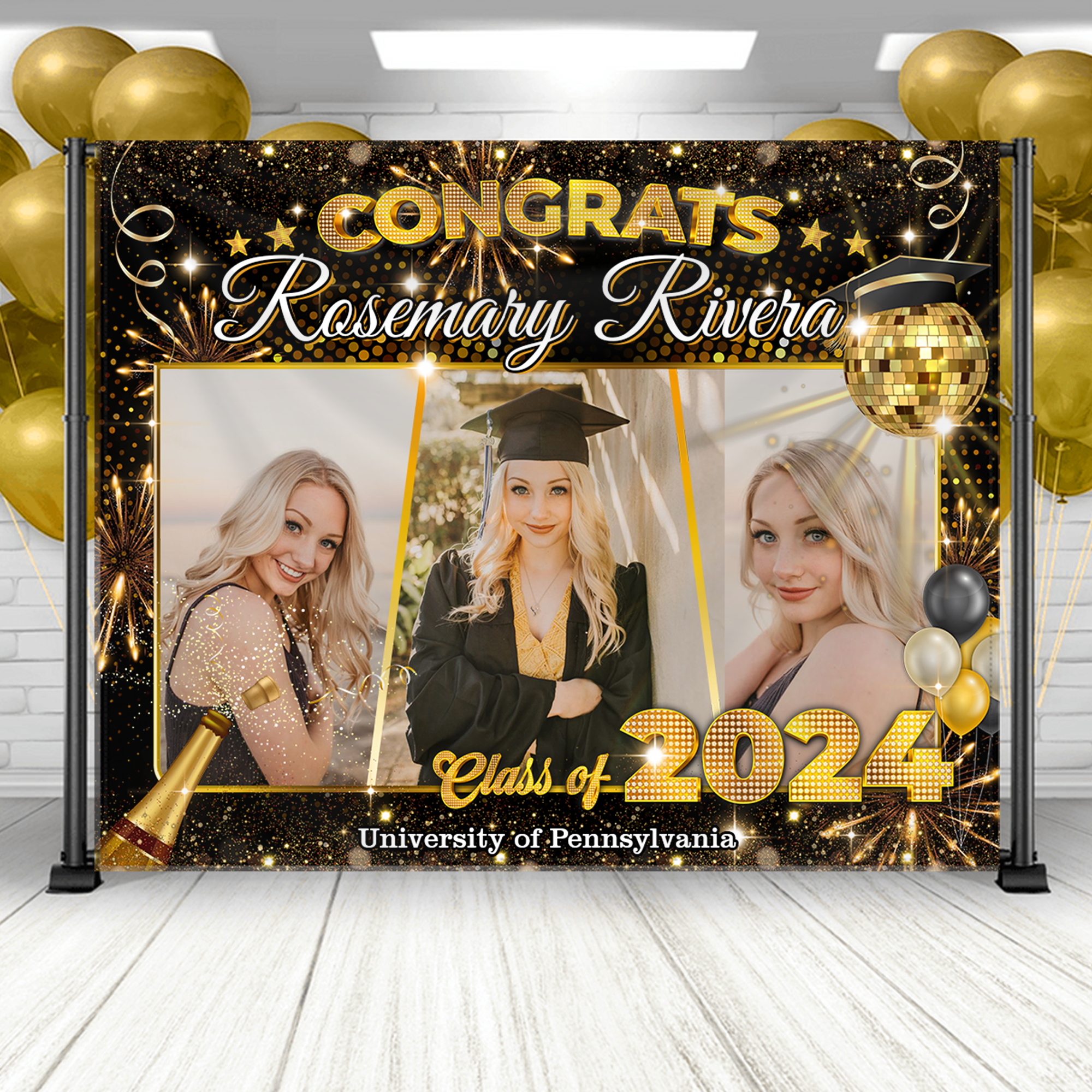 Personlaized Graduation Backdrop