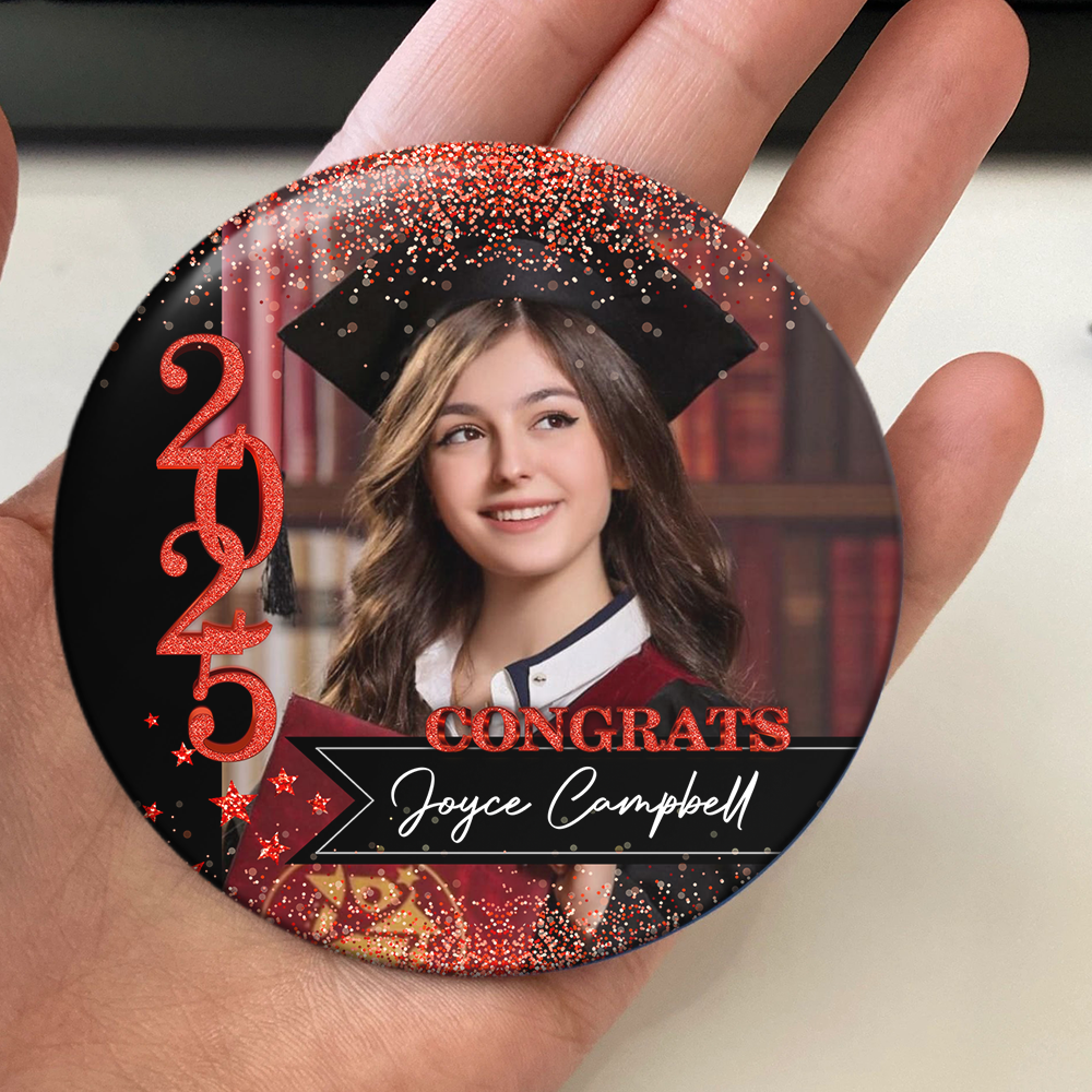 Personalized Photo Class Of 2025 Badge Pin Button - Graduation Gift