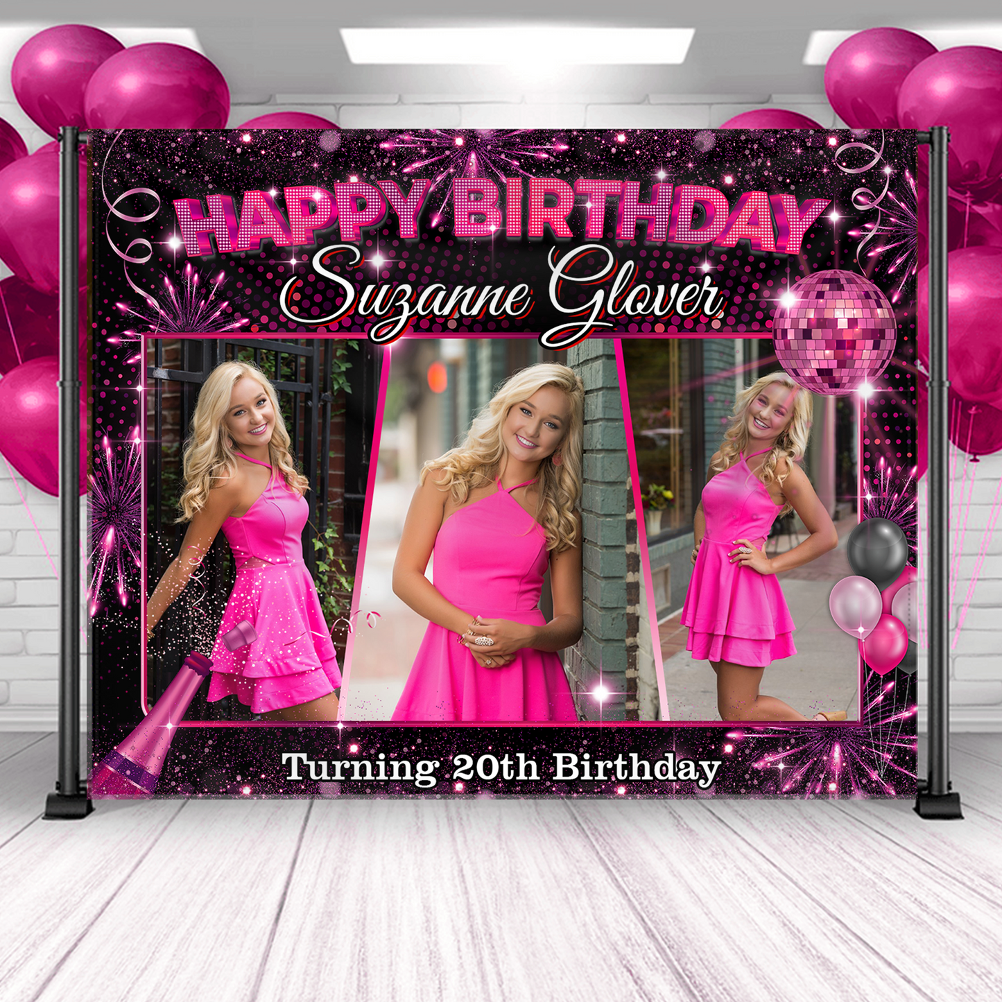 Custom Photo Birthday Backdrop - Personalized Custom Birthday Backdrop - Birthday Party Backdrop