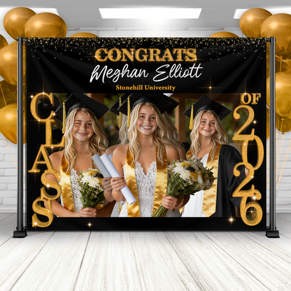 Class of 2026 Custom Graduation Party Backdrop - Personalized Custom Graduation Backdrop