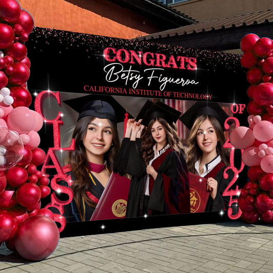 Class of 2025 Custom Graduation Party Backdrop - Personalized Custom Graduation Backdrop