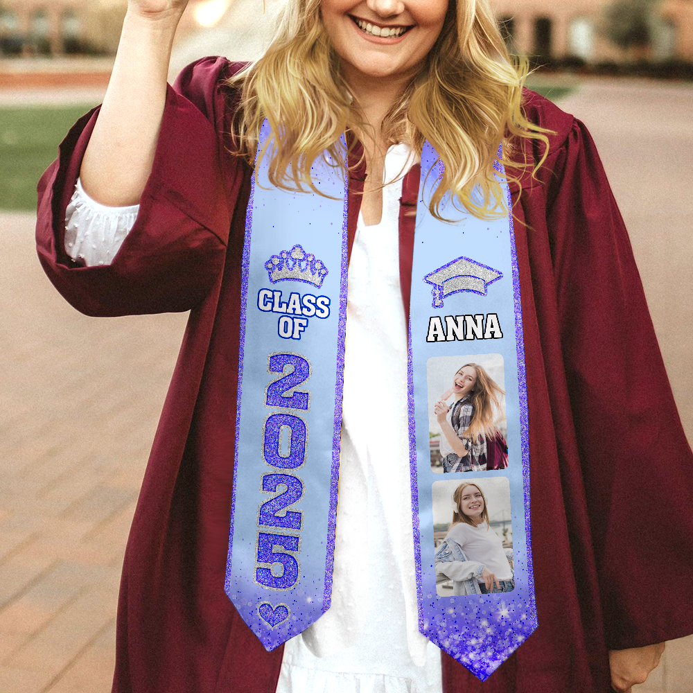 Senior Graduation Stoles with Photo, Special Graduation Gift, Graduation Sash Class of 2025 with Photos Picture