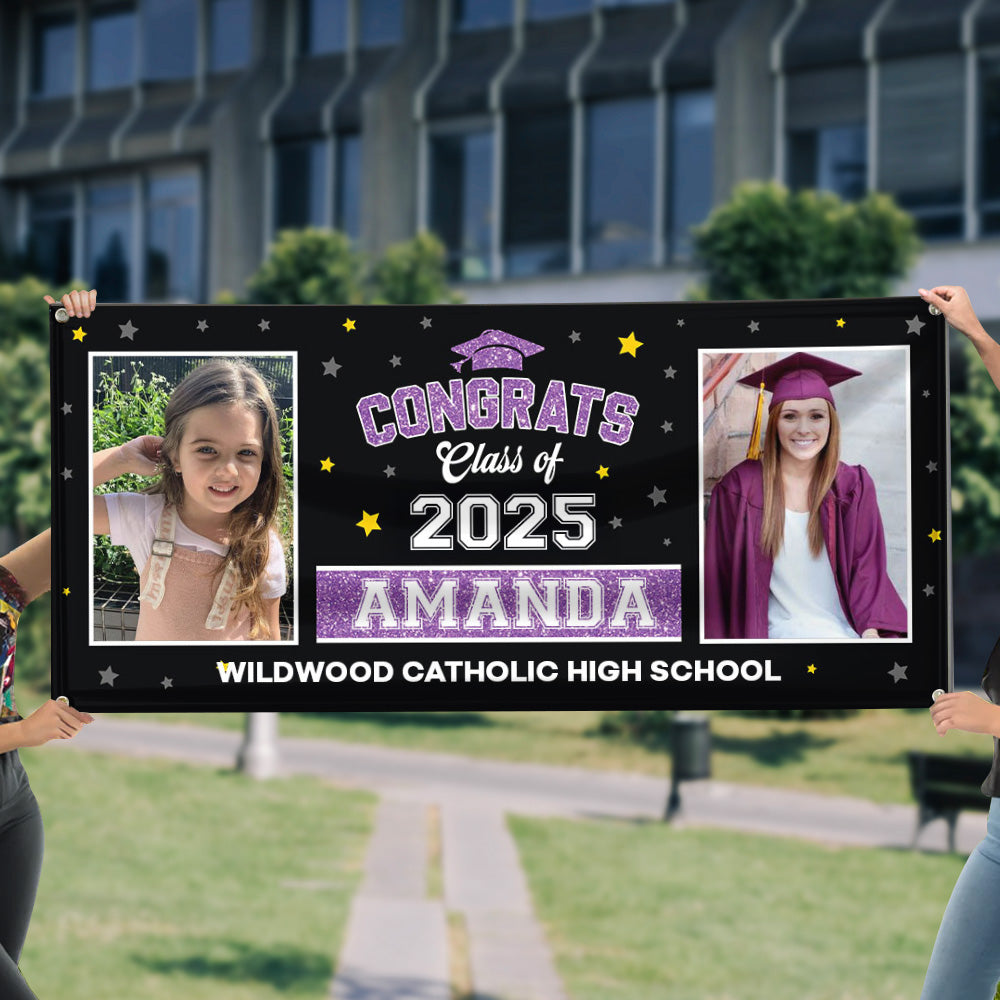 Class Of 2025 School Name - Graduation Banner - Unique Graduation Gift - Door Banner