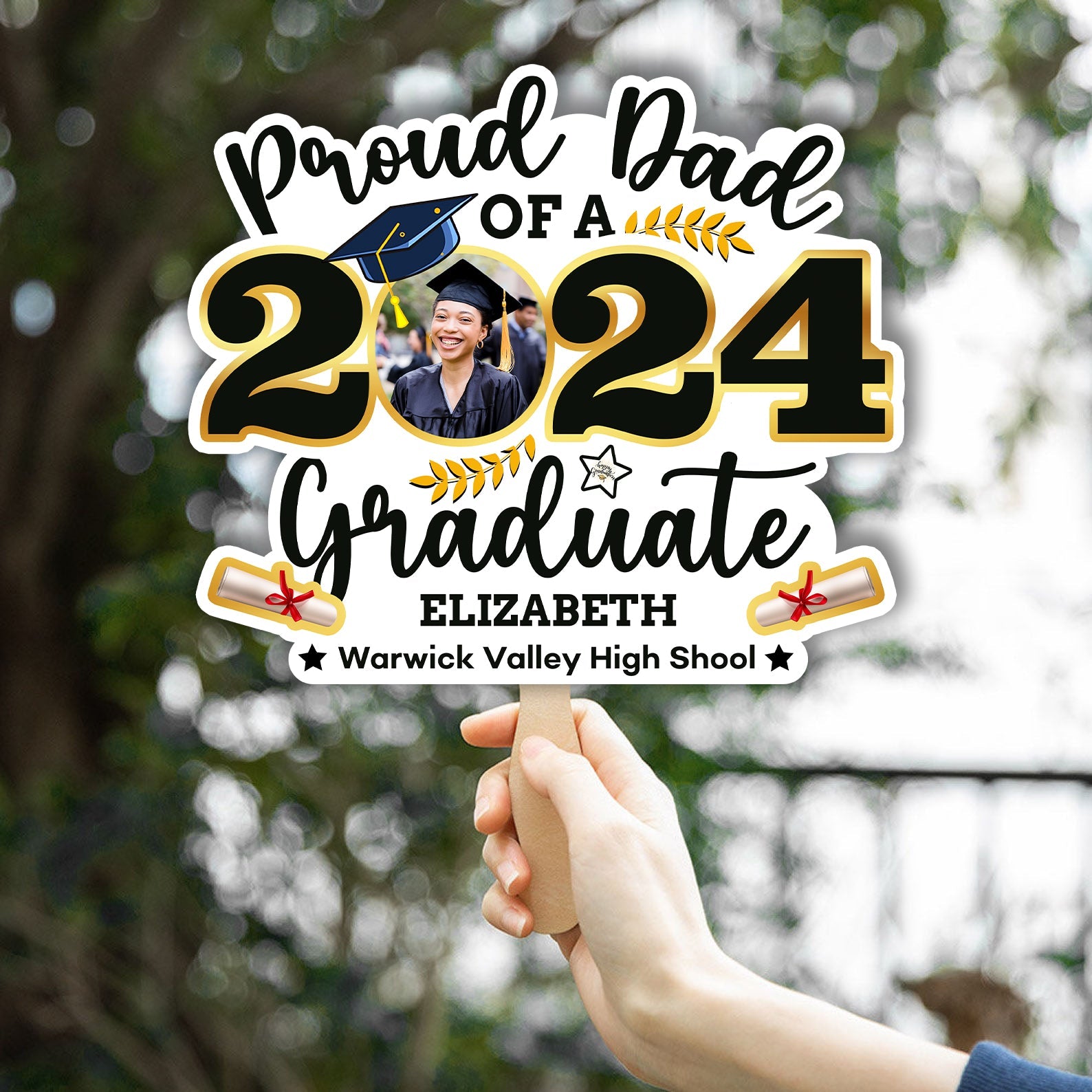 Personalized Proud Family Of A 2023 Graduate Graduation Face Fans, Graduation Gift