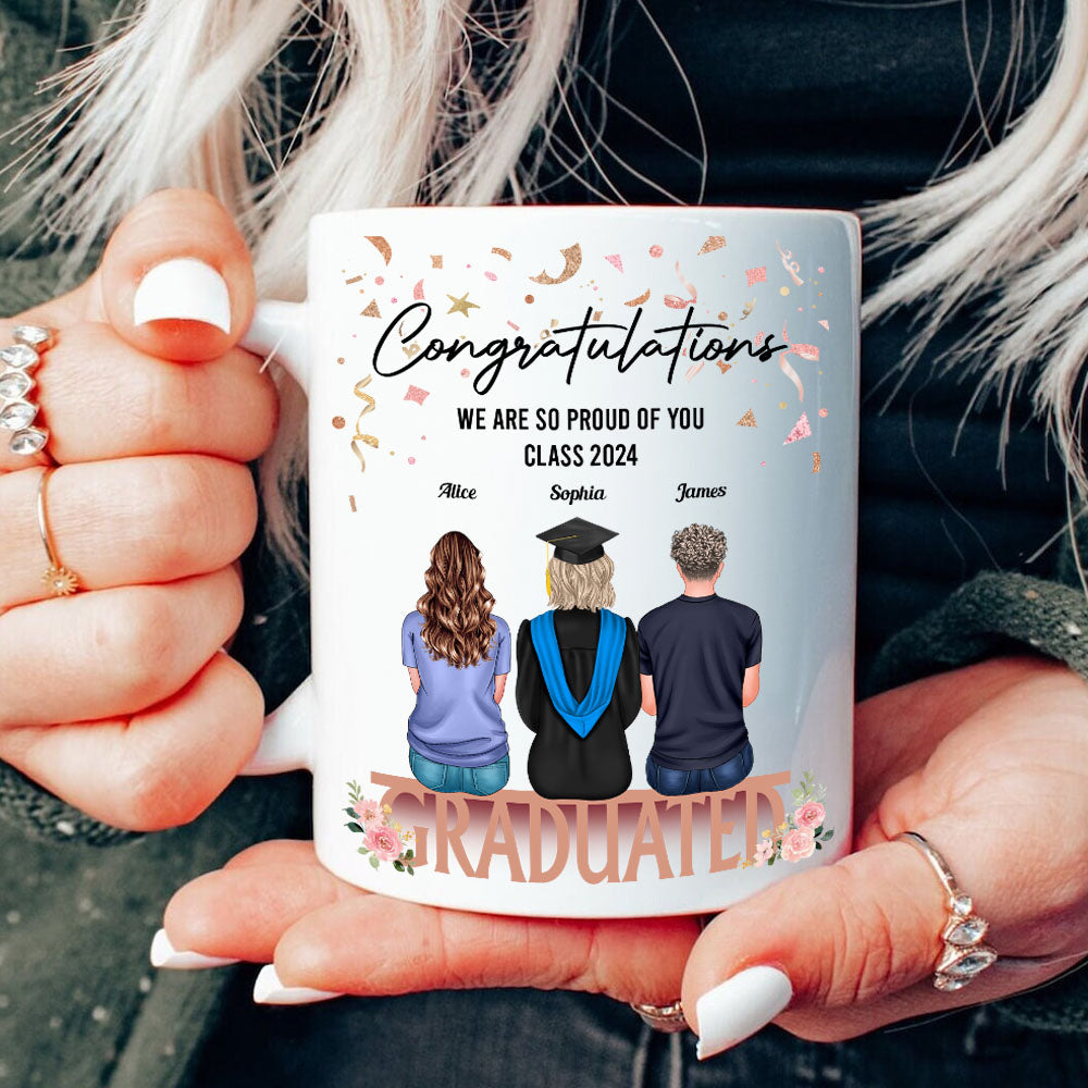 Congratulations We Are So Proud Of You - Graduation Gift - Personalized Custom Mug