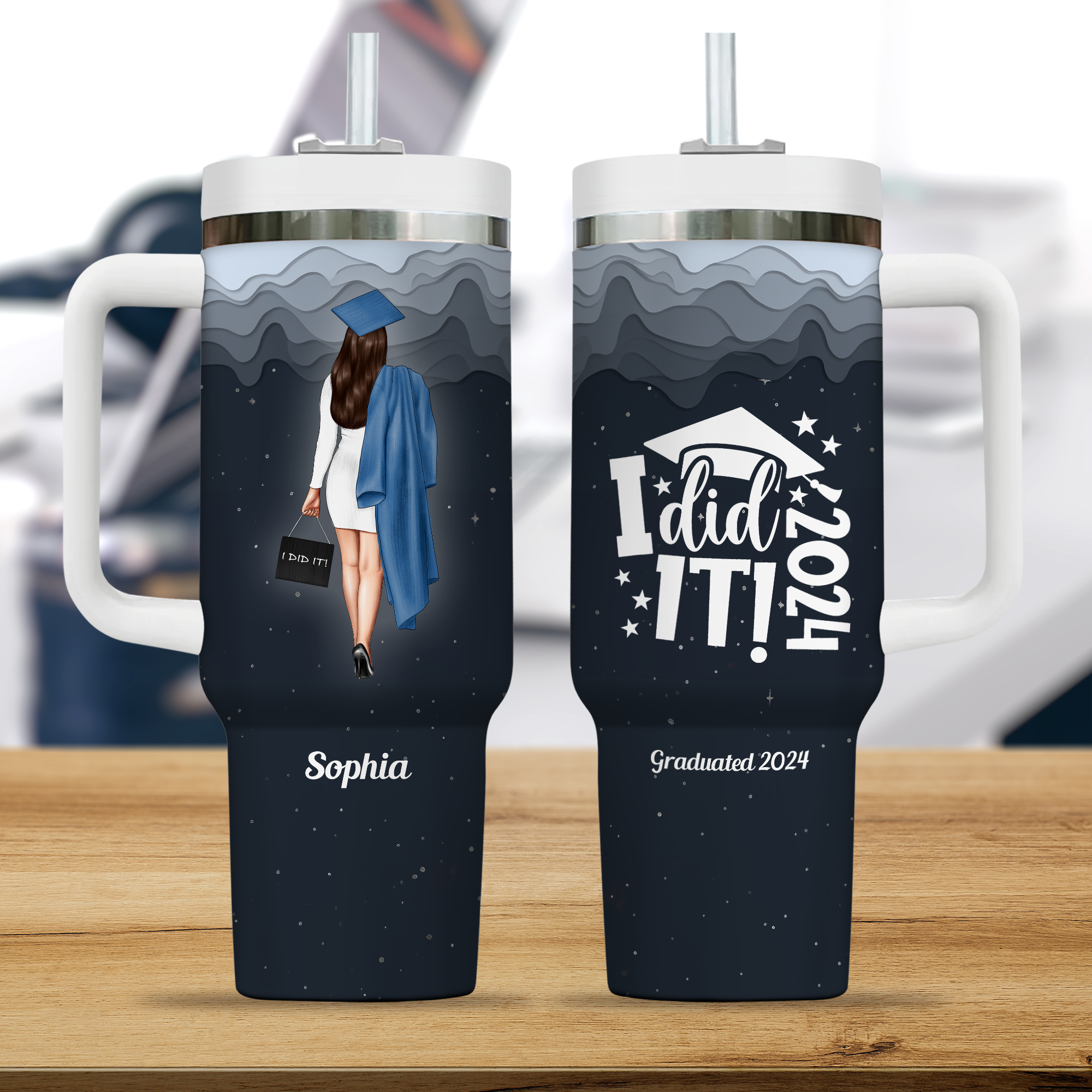 I did It - Graduation 40oz Tumbler - Gift For Sister, Gift For Friends, Gift For Her - Personalized Custom Tumbler