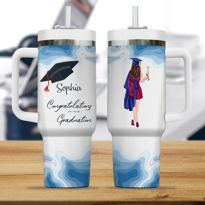 Congrats On Your Graduation - Graduation 40oz Tumbler - Gift For Sister, Gift For Friends, Gift For Her - Personalized Custom Tumbler