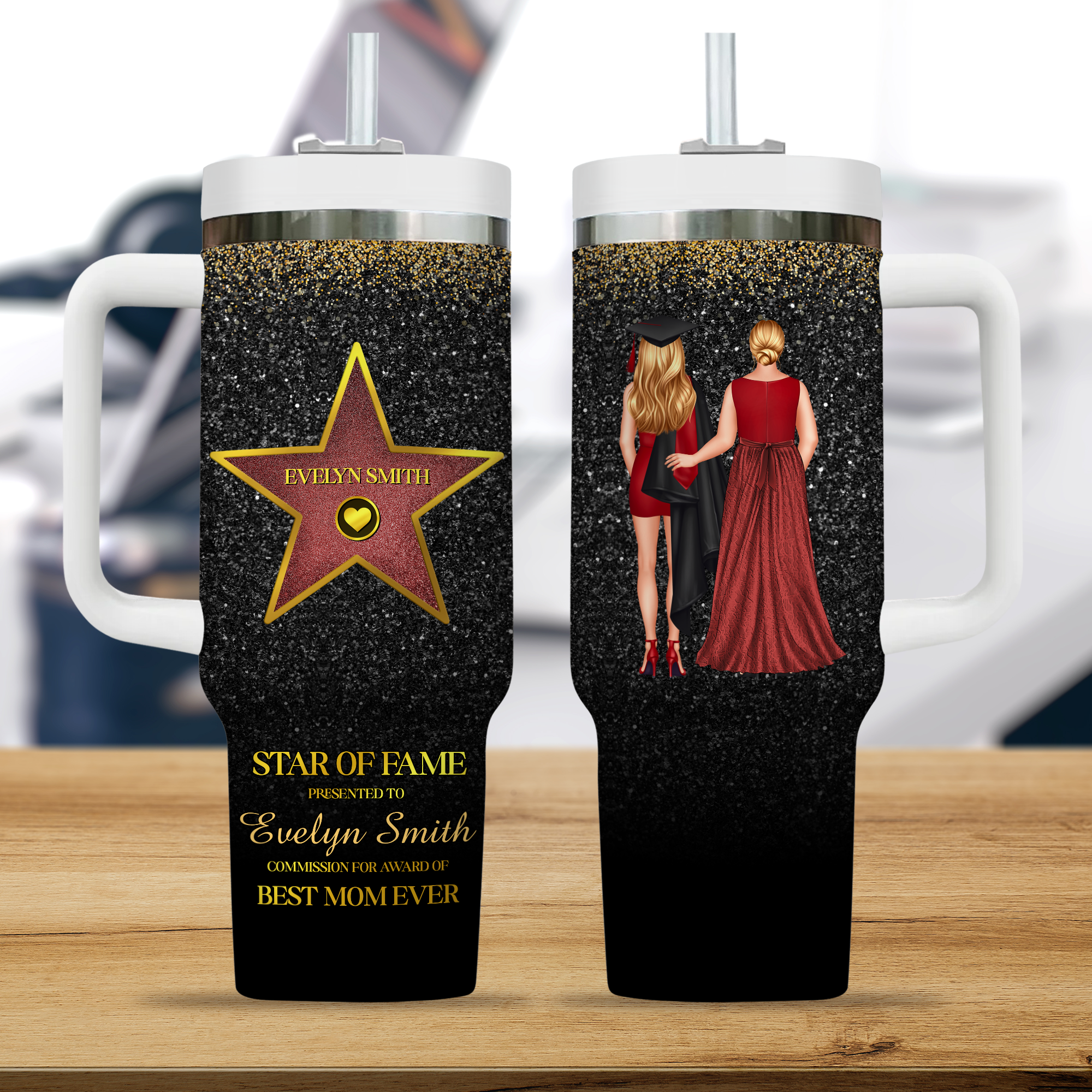 Commission For Award Of Best Mom Ever - Graduation 40oz Tumbler - Gift For Mom, Gift For Friends, Gift For Her - Personalized Custom Tumbler