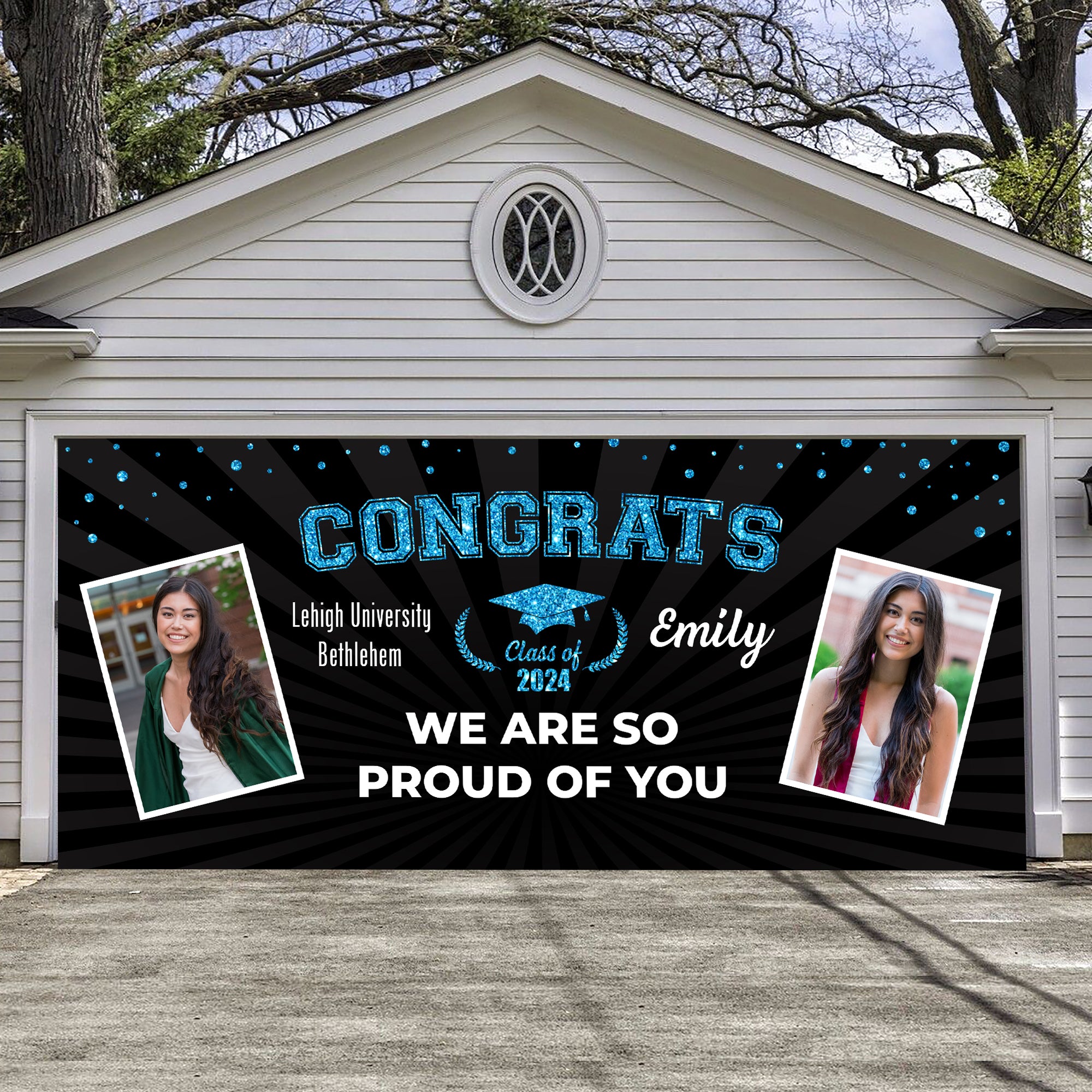 We Are So Proud Of You - Graduation Garage Door Decorations, Single Garage, Garage Door Banner Covers - Garage Door Banner Decorations