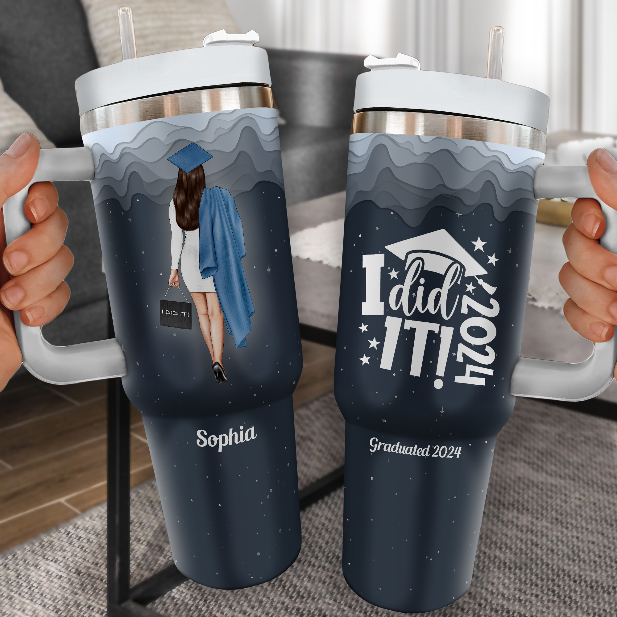 I did It - Graduation 40oz Tumbler - Gift For Sister, Gift For Friends, Gift For Her - Personalized Custom Tumbler