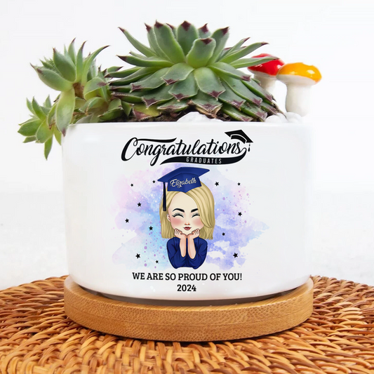 Congratulations We Are So Proud Of You - Best Graduation Gifts - Custom Plan Pot