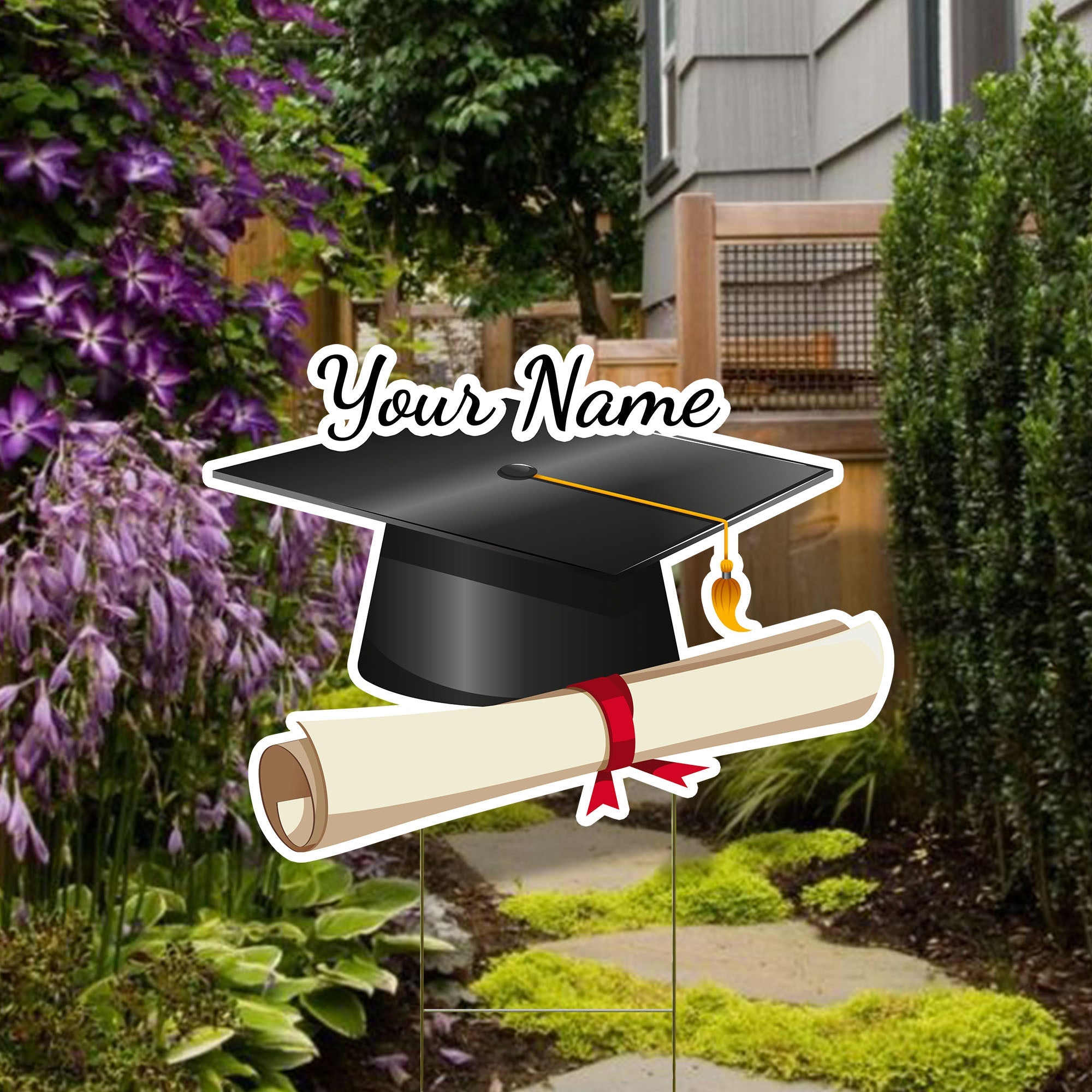 Personalized Name Coroplast Long Lasting Lawn Sign With Stake 2024, Graduation Gift