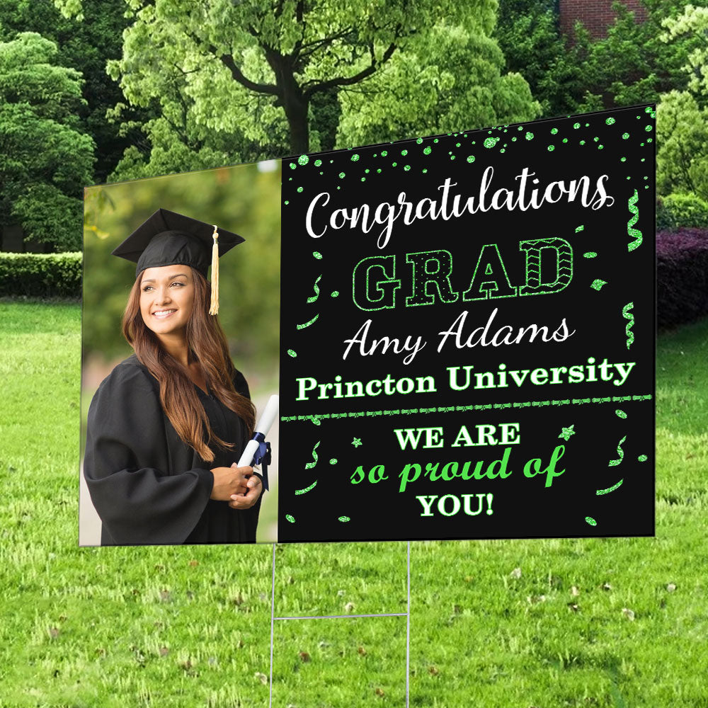 Personalized Congratulations Grad We So Proud Of You Graduation Lawn Sign With Stake, Graduation Gift