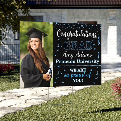 Personalized Congratulations Grad We So Proud Of You Graduation Lawn Sign With Stake, Graduation Gift