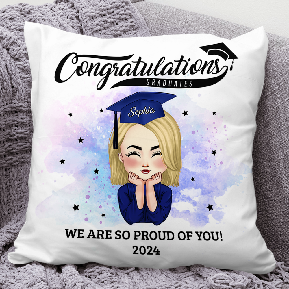 Congratulations Graduates We Are So Proud Of You - Graduation Gift - Personalized Custom Pillow