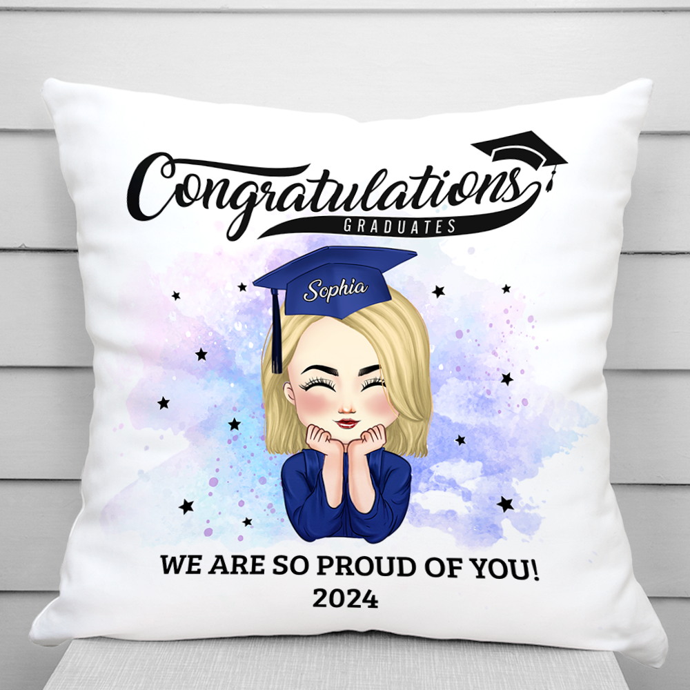 Congratulations Graduates We Are So Proud Of You - Graduation Gift - Personalized Custom Pillow